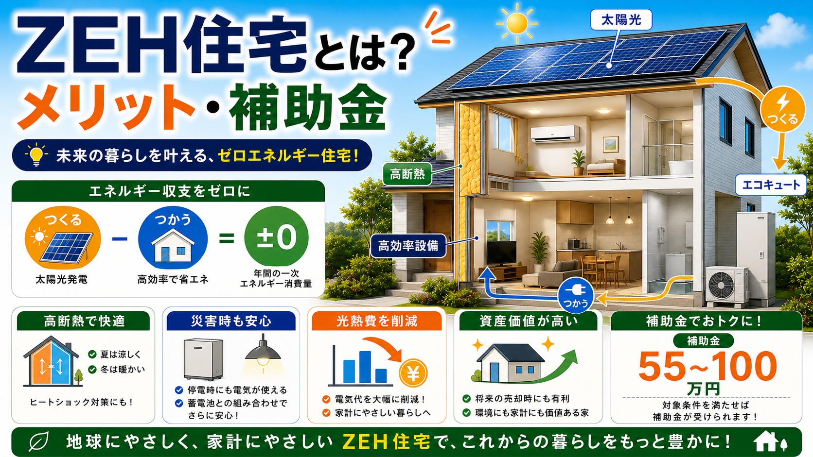 ZEH住宅とは？ メリット・補助金｜マイホームノウハウライブラリ
